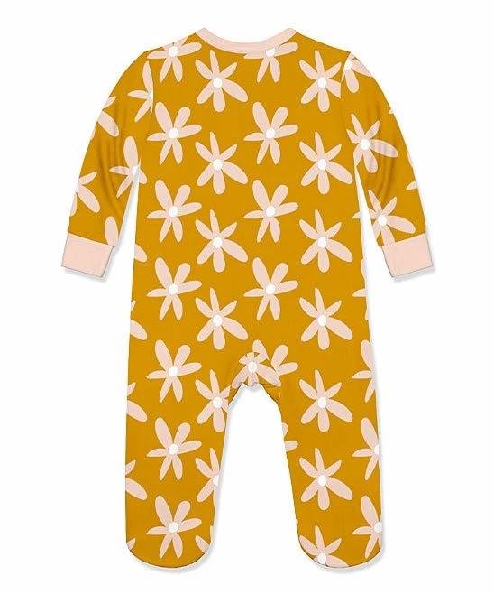 Hot Sale π Little Millie Marigold & Pink Daisy Footie - Infant For Baby & Maternity π€© 3 Hot Sale π Little Millie Marigold & Pink Daisy Footie - Infant For Baby & Maternity π€© - Image 3