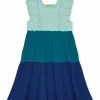 Best Sale 🎉 Simply Millie By Millie Loves Lily Mint & Teal Tiered Ruffle-Trim Square Neck A-Line 👗 Dress - Infant, Toddler & 👧 Girls For Kids 🛒