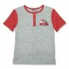 Wholesale ❤️ Millie & Maxx Heather Gray & Red Fire Truck Constrast-Trim Short-Sleeve Henley - Infant For Kids 😀