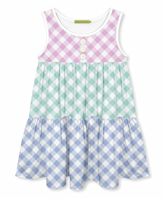 Best Sale π Millie Loves Lily Lilac & Mint Gingham Tiered Sleeveless A-Line π Dress - π§ Girls For Kids β 1 Best Sale π Millie Loves Lily Lilac & Mint Gingham Tiered Sleeveless A-Line π Dress - π§ Girls For Kids β