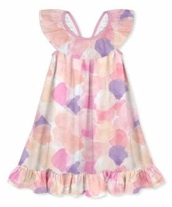 Promo ✨ Millie Loves Lily Light Pink & Purple Paper-Mache Ruffle-Hem Yoke 👗 Dress - 👧 Girls For Kids 😍