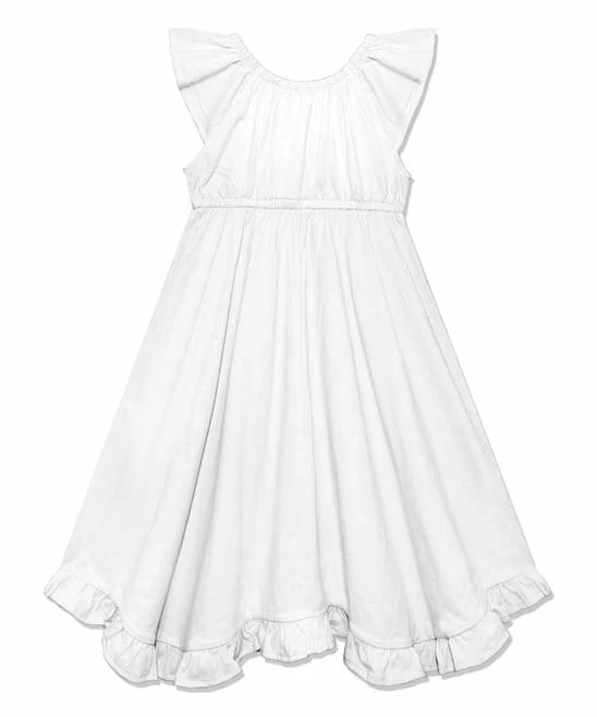 Deals π Simply Millie By Millie Loves Lily White Ruffle-Hem Angel-Sleeve π Dress - π§ Girls For Kids 𧨠2 Deals π Simply Millie By Millie Loves Lily White Ruffle-Hem Angel-Sleeve π Dress - π§ Girls For Kids 𧨠- Image 2
