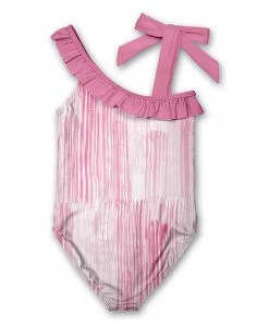 Discount ✨ Millie Loves Lily Pink ☀️ Summer Rain Bow-Accent Asymmetrical One-Piece - Infant, Toddler & 👧 Girls For Kids 🤩 -Little Millie-shop zu104265001 alt 2 tm1647882808