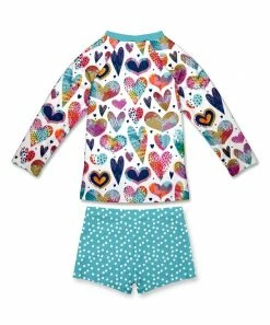 Hot Sale π Millie Loves Lily White & Turquoise Tie-Dye Heart Long-Sleeve Rashguard Set - Infant For Kids β 5 Hot Sale π Millie Loves Lily White & Turquoise Tie-Dye Heart Long-Sleeve Rashguard Set - Infant For Kids β -Little Millie-shop zu104432146 alt 2 tm1650466993