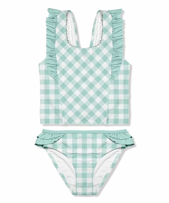 Flash Sale π₯° Millie Loves Lily Mint & White Gingham Ruffle-Accent Tankini - Toddler & π§ Girls For Kids π 1 Flash Sale π₯° Millie Loves Lily Mint & White Gingham Ruffle-Accent Tankini - Toddler & π§ Girls For Kids π
