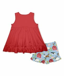 New π Millie Loves Lily Red Sleeveless Babydoll Top & Barnyard Ruffle Shorts - Infant, Toddler & π§ Girls For Kids β 5 New π Millie Loves Lily Red Sleeveless Babydoll Top & Barnyard Ruffle Shorts - Infant, Toddler & π§ Girls For Kids β -Little Millie-shop zu104432223 alt 2 tm1650978338