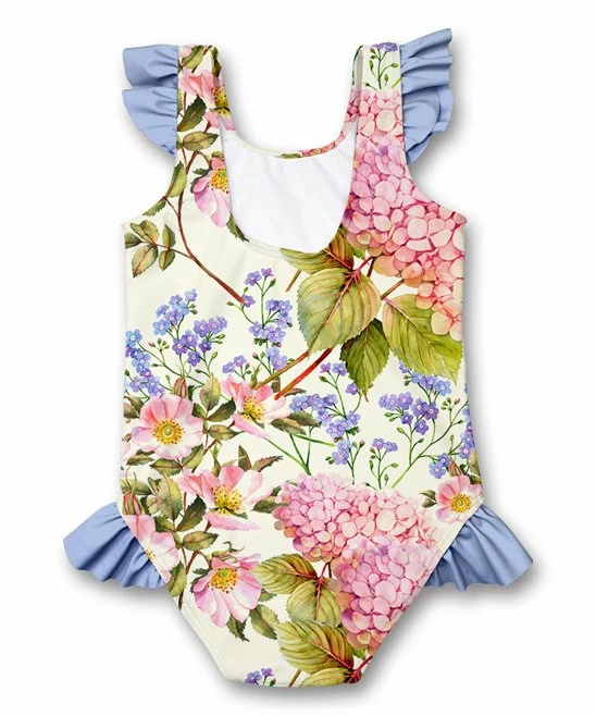 Discount β Millie Loves Lily Cream & Periwinkle Watercolor Floral Ruffle One-Piece - Infant, Toddler & π§ Girls For Kids π 3 Discount β Millie Loves Lily Cream & Periwinkle Watercolor Floral Ruffle One-Piece - Infant, Toddler & π§ Girls For Kids π - Image 3