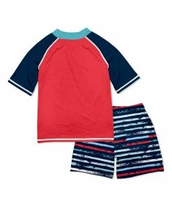 Coupon π Millie & Maxx Dark Navy & Red Stripe Short-Sleeve Rashguard Set - Infant, Toddler & Boys For Kids π 5 Coupon π Millie & Maxx Dark Navy & Red Stripe Short-Sleeve Rashguard Set - Infant, Toddler & Boys For Kids π -Little Millie-shop zu104437456 alt 2 tm1650466993