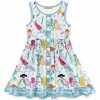 Best deal ❤️ Millie Loves Lily Pale Blue Millie Mermaid Sleeveless Button-Front A-Line 👗 Dress - 👧 Girls For Kids 😉