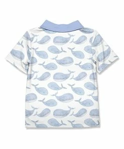 Hot Sale ✨ Millie & Maxx White & Periwinkle Whale Polo - Toddler For Kids 🔥 -Little Millie-shop zu104524634 alt 2 tm1648557180