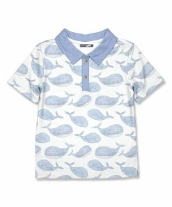 Hot Sale ✨ Millie & Maxx White & Periwinkle Whale Polo - Toddler For Kids 🔥