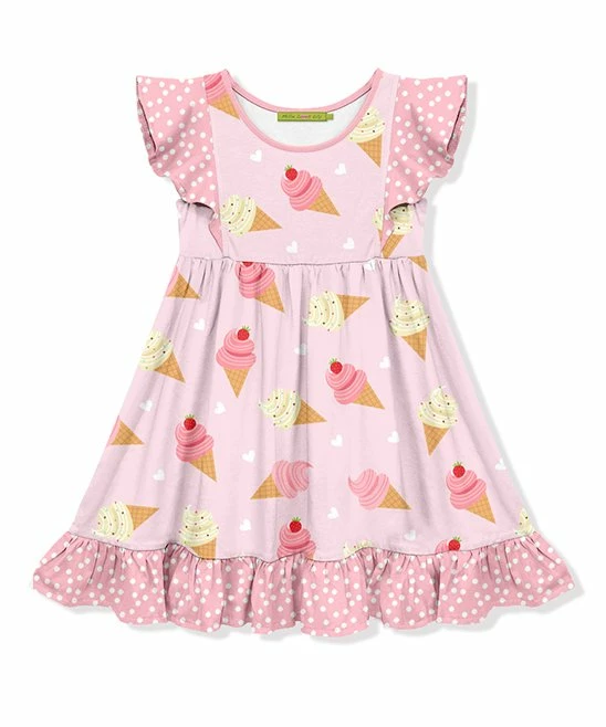 Best deal π Millie Loves Lily Pink Ice Cream Cones Angel-Sleeve π Dress - Infant, Toddler & π§ Girls For Kids π 1 Best deal π Millie Loves Lily Pink Ice Cream Cones Angel-Sleeve π Dress - Infant, Toddler & π§ Girls For Kids π