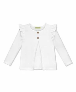 Hot Sale ⭐ Simply Millie By Millie Loves Lily White Ruffle-Trim Cardigan - Infant, Toddler & 👧 Girls For Kids 🔥