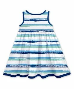 Buy ❤️ Millie Loves Lily Navy & Mint Brush Stripe Pocket Sleeveless A-Line 👗 Dress - 👧 Girls For Kids 👍 -Little Millie-shop zu105029945 alt 2 tm1652446679
