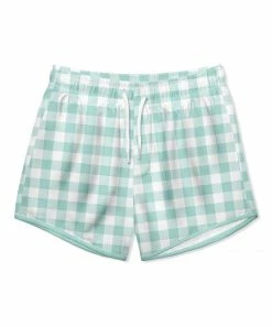 Cheap 🌟 Millie & Maxx Mint & White Gingham Swim Trunks - Toddler & Boys For Kids 🎁