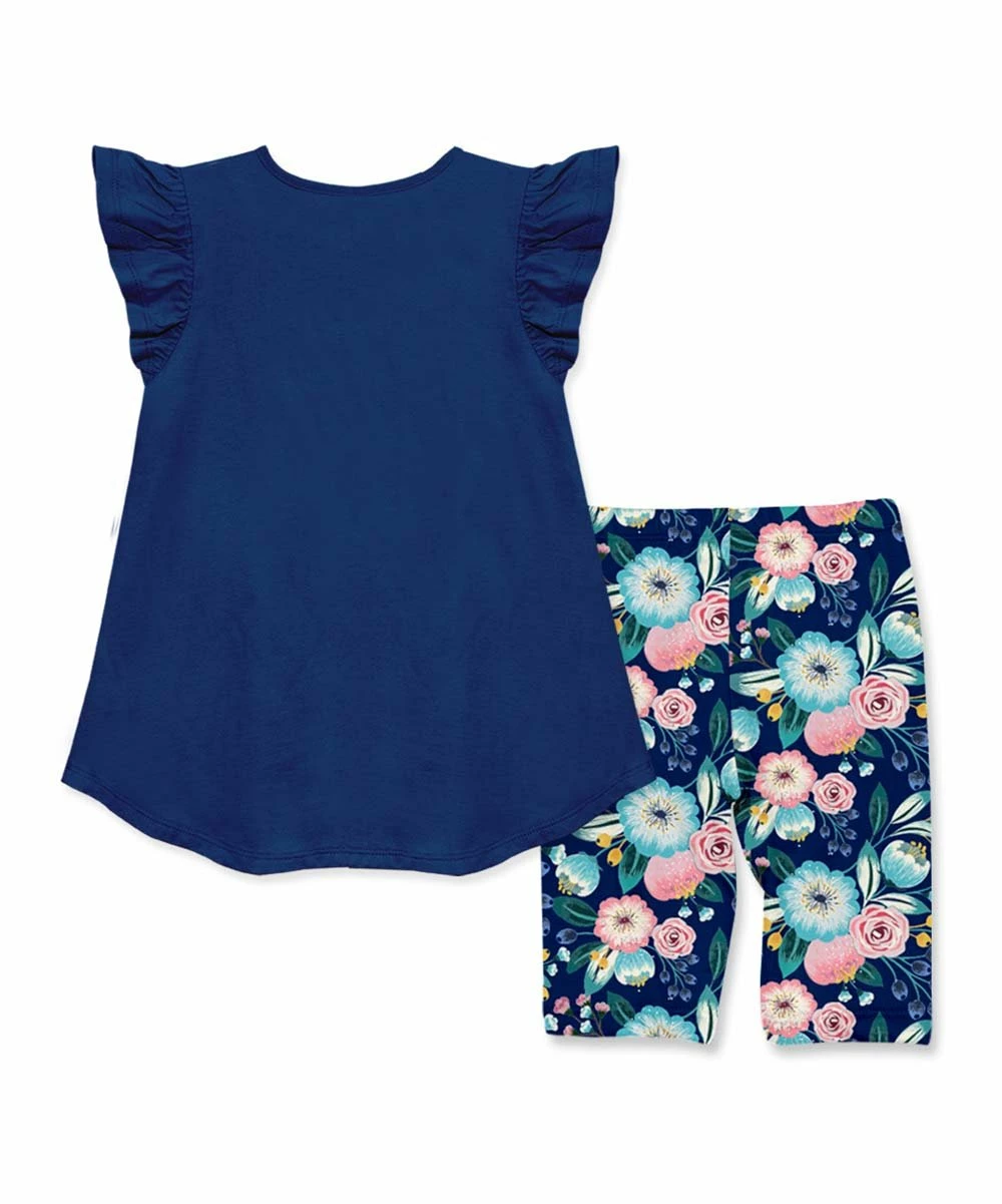 Top 10 π― Millie+ By Millie Loves Lily Navy Angel-Sleeve Hi-Low Top & Floral Bike Shorts - π§ Girls For Kids π₯° 3 Top 10 π― Millie+ By Millie Loves Lily Navy Angel-Sleeve Hi-Low Top & Floral Bike Shorts - π§ Girls For Kids π₯° - Image 3