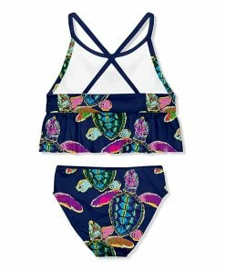 Buy 😍 Millie Loves Lily Navy Sea Turtle Ruffle-Trim Tankini - 👧 Girls For Kids 🧨 -Little Millie-shop zu105043755 alt 2 tm1652462054