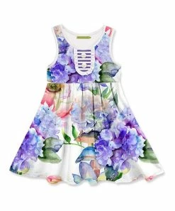 Deals 🧨 Millie+ By Millie Loves Lily Purple & Pink Floral Sleeveless A-Line 👗 Dress - 👧 Girls For Kids 😍