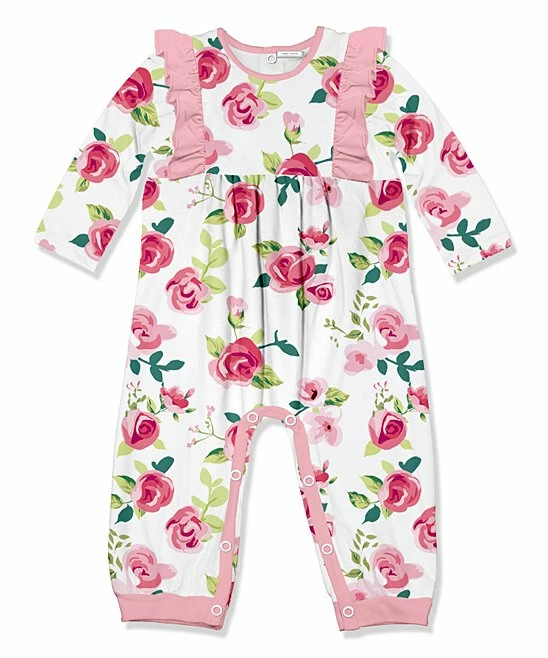 Best Pirce 𧨠Little Millie White & Pink Beach Floral Ruffle-Trim Playsuit - Infant & Toddler For Kids β¨ 1 Best Pirce 𧨠Little Millie White & Pink Beach Floral Ruffle-Trim Playsuit - Infant & Toddler For Kids β¨