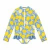 Wholesale 😉 Millie Loves Lily Light Blue & Yellow Lemon Ruffle-Accent Rashguard One-Piece - Infant, Toddler & 👧 Girls For Kids 💯