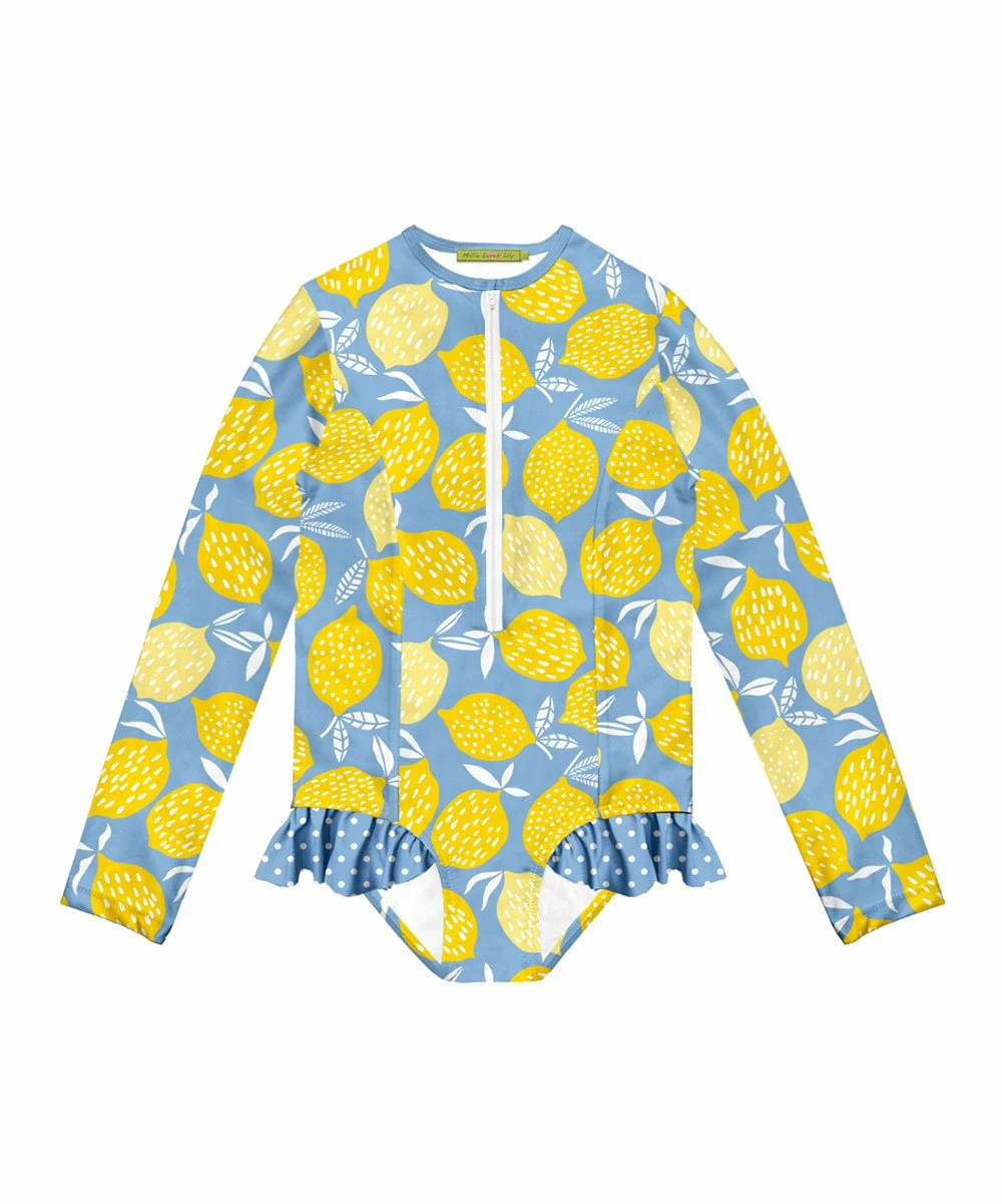 Wholesale π Millie Loves Lily Light Blue & Yellow Lemon Ruffle-Accent Rashguard One-Piece - Infant, Toddler & π§ Girls For Kids π― 1 Wholesale π Millie Loves Lily Light Blue & Yellow Lemon Ruffle-Accent Rashguard One-Piece - Infant, Toddler & π§ Girls For Kids π―