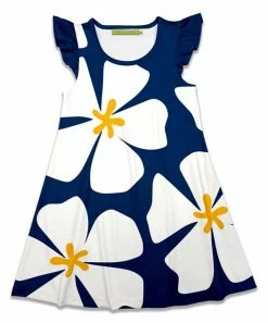 Brand new 🎉 Millie Loves Lily Navy Modern Floral Angel-Sleeve 👗 Dress - 👧 Girls For Kids 🤩