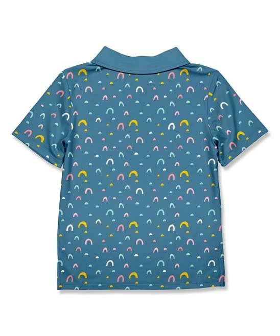 Promo π€© Millie & Maxx Teal Mini Rainbow Polo - Boys For Kids π― 3 Promo π€© Millie & Maxx Teal Mini Rainbow Polo - Boys For Kids π― - Image 3