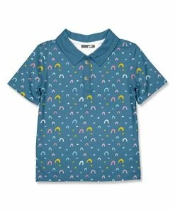 Promo 🤩 Millie & Maxx Teal Mini Rainbow Polo - Boys For Kids 💯