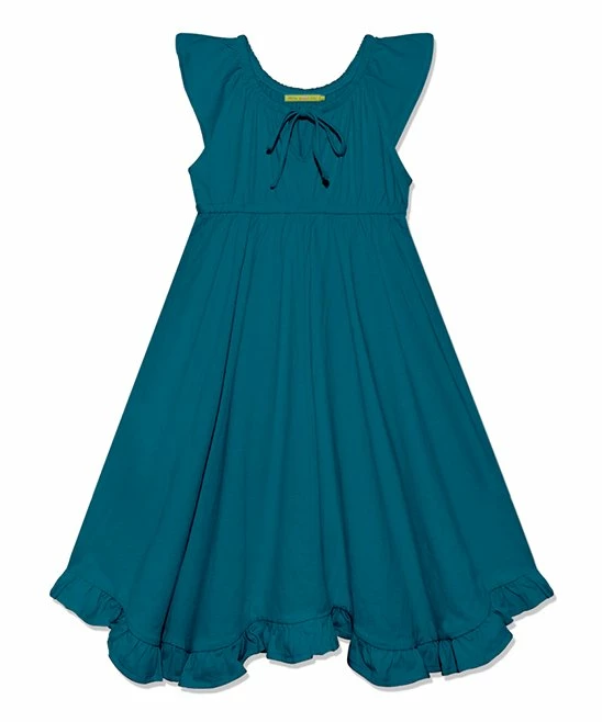 Outlet π Simply Millie By Millie Loves Lily Teal Ruffle-Hem Angel-Sleeve π Dress - π§ Girls For Kids 𧨠1 Outlet π Simply Millie By Millie Loves Lily Teal Ruffle-Hem Angel-Sleeve π Dress - π§ Girls For Kids π§¨