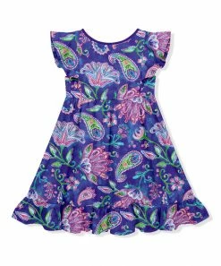 Deals ✔️ Millie Loves Lily Pink & Purple Paisley Boho Watercolor Angel-Sleeve 👗 Dress - Infant, Toddler & 👧 Girls For Kids 👍 -Little Millie-shop zu105780606 alt 2 tm1652545813
