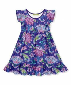Deals ✔️ Millie Loves Lily Pink & Purple Paisley Boho Watercolor Angel-Sleeve 👗 Dress - Infant, Toddler & 👧 Girls For Kids 👍