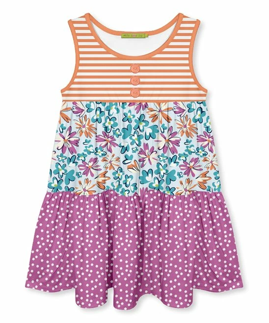 Brand new π Millie Loves Lily Orange Stripe Floral Tiered A-Line π Dress - π§ Girls For Kids 𧨠1 Brand new π Millie Loves Lily Orange Stripe Floral Tiered A-Line π Dress - π§ Girls For Kids π§¨