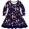 Cheap 👏 Millie Loves Lily Dark Navy Nutcracker Dreams Button-Front Long-Sleeve A-Line 👗 Dress - Toddler & 👧 Girls For Kids ⌛