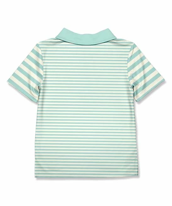 Budget βοΈ Millie & Maxx Mint & White Stripe Pumpkin Polo - Infant, Toddler & Boys For Kids 𧨠2 Budget βοΈ Millie & Maxx Mint & White Stripe Pumpkin Polo - Infant, Toddler & Boys For Kids 𧨠- Image 2