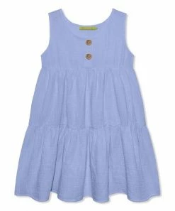 Best Pirce ❤️ Simply Millie By Millie Loves Lily Periwinkle Gauze Tiered Sleeveless A-Line 👗 Dress - 👧 Girls For Kids 👏