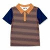 Budget 🧨 Millie & Maxx Rust & Navy Stripe Polo - Boys For Kids 🎁
