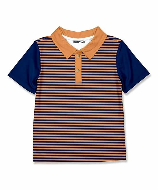 Budget 𧨠Millie & Maxx Rust & Navy Stripe Polo - Boys For Kids π 1 Budget 𧨠Millie & Maxx Rust & Navy Stripe Polo - Boys For Kids π