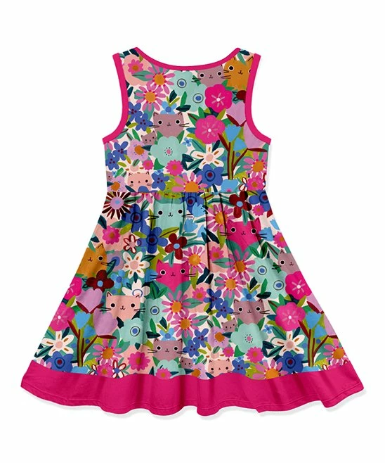 New βοΈ Millie Loves Lily Mint & Pink Kitten Floral Button-Front Sleeveless A-Line π Dress - Toddler & π§ Girls For Kids 𧨠3 New βοΈ Millie Loves Lily Mint & Pink Kitten Floral Button-Front Sleeveless A-Line π Dress - Toddler & π§ Girls For Kids 𧨠- Image 3