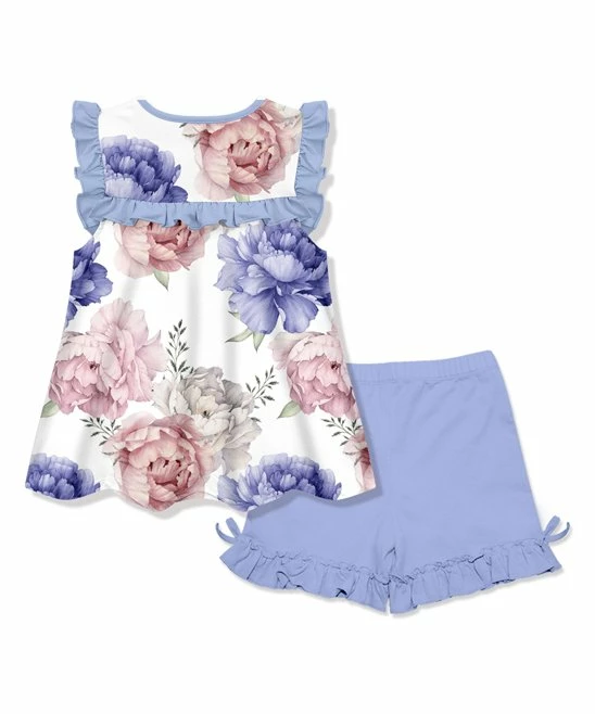 Top 10 π€© Millie+ By Millie Loves Lily White Blooming Floral Ruffle Sleeveless Top & Periwinkle Bow Shorts - π§ Girls For Kids π― 3 Top 10 π€© Millie+ By Millie Loves Lily White Blooming Floral Ruffle Sleeveless Top & Periwinkle Bow Shorts - π§ Girls For Kids π― - Image 3