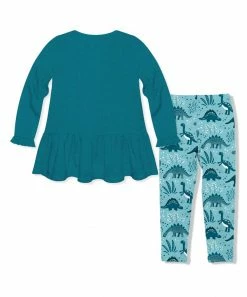 Best Pirce π― Millie Loves Lily Teal Button-Front Waffle-Knit Tunic & Blue Roaming Dino Leggings - Toddler & π§ Girls For Kids π 6 Best Pirce π― Millie Loves Lily Teal Button-Front Waffle-Knit Tunic & Blue Roaming Dino Leggings - Toddler & π§ Girls For Kids π -Little Millie-shop zu106722821 alt 2 tm1655485640
