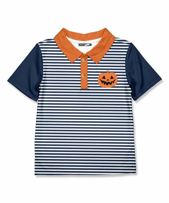 Buy π₯ Millie & Maxx Dusty Navy Stripe Jack-O'-Lantern Polo - Boys For Kids π 1 Buy π₯ Millie & Maxx Dusty Navy Stripe Jack-O'-Lantern Polo - Boys For Kids π