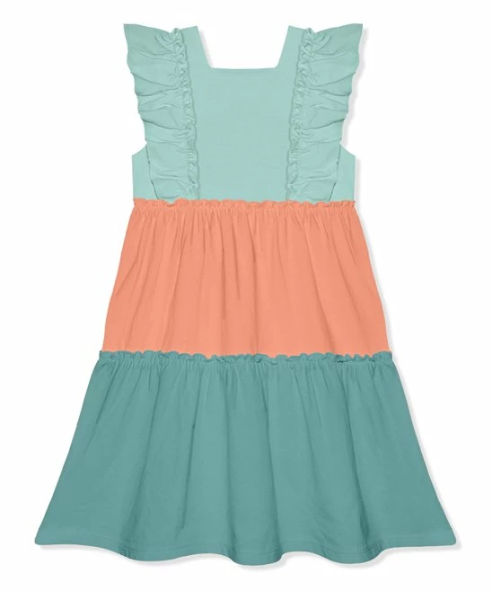 New β Simply Millie By Millie Loves Lily Mint & Coral Ruffle Tiered Square Neck A-Line π Dress - π§ Girls For Kids π€© 2 New β Simply Millie By Millie Loves Lily Mint & Coral Ruffle Tiered Square Neck A-Line π Dress - π§ Girls For Kids π€© - Image 2
