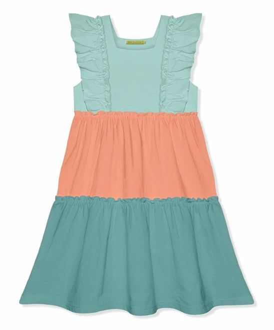 New β Simply Millie By Millie Loves Lily Mint & Coral Ruffle Tiered Square Neck A-Line π Dress - π§ Girls For Kids π€© 1 New β Simply Millie By Millie Loves Lily Mint & Coral Ruffle Tiered Square Neck A-Line π Dress - π§ Girls For Kids π€©