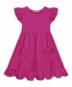 Best reviews of 🌟 Simply Millie By Millie Loves Lily Rose Violet Patch-Pocket Angel-Sleeve 👗 Dress - 👧 Girls For Kids 🎉