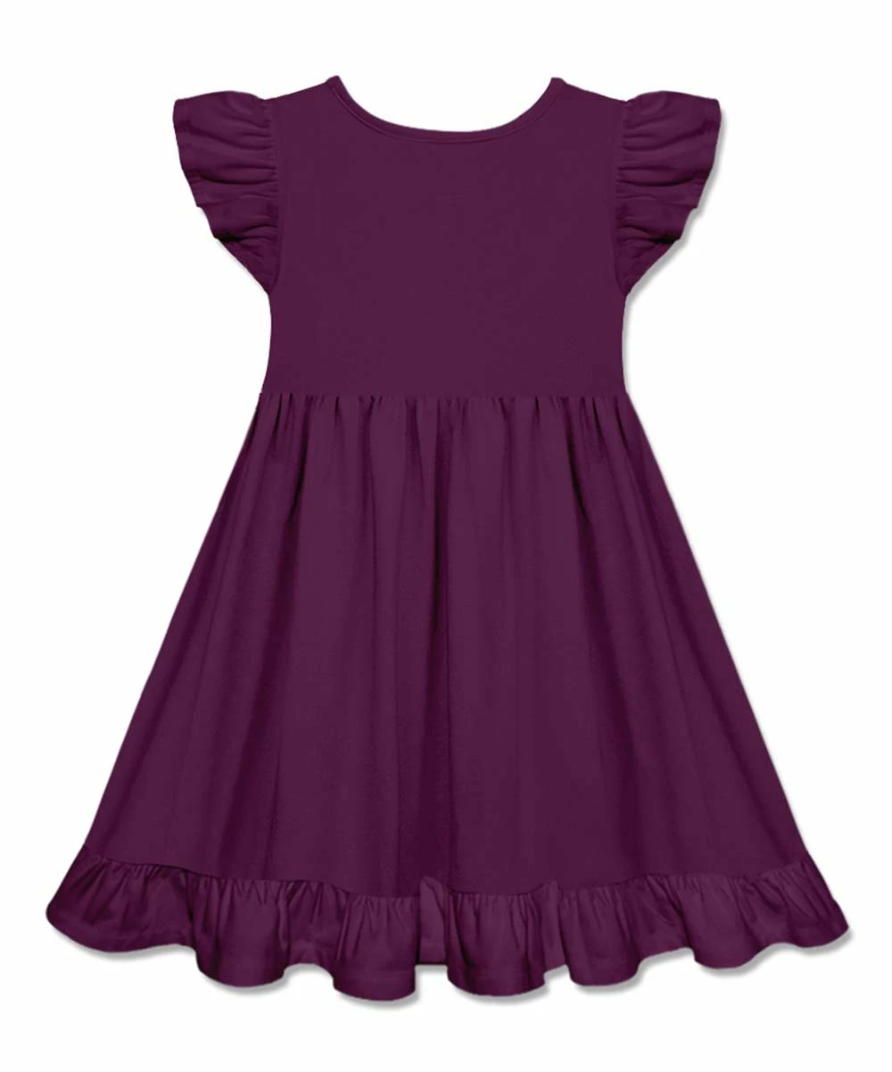 Budget π₯ Simply Millie By Millie Loves Lily Plum Patch-Pocket Angel-Sleeve π Dress - π§ Girls For Kids βοΈ 2 Budget π₯ Simply Millie By Millie Loves Lily Plum Patch-Pocket Angel-Sleeve π Dress - π§ Girls For Kids βοΈ - Image 2