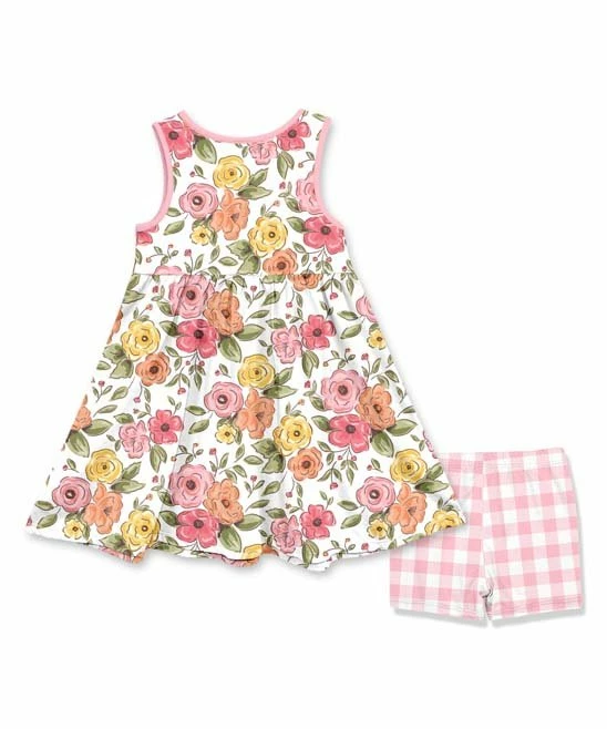 Top 10 π Millie Loves Lily White French Floral Button-Accent Sleeveless A-Line π Dress & Gingham Shorts - π§ Girls For Kids π₯ 3 Top 10 π Millie Loves Lily White French Floral Button-Accent Sleeveless A-Line π Dress & Gingham Shorts - π§ Girls For Kids π₯ - Image 3
