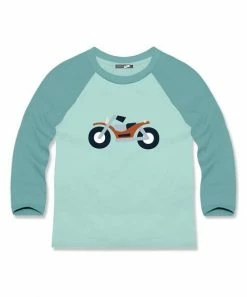 Budget 🌟 Millie & Maxx Mint Motorcycle Long-Sleeve Raglan Top - Infant, Toddler & Boys For Kids 🎉