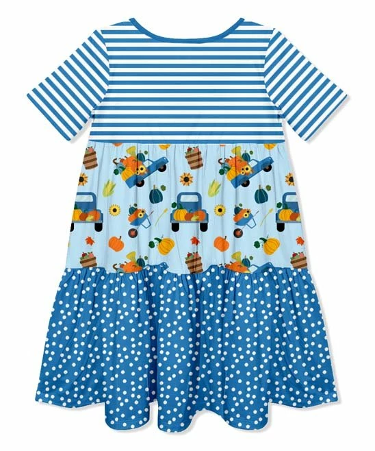 Best reviews of π€© Millie Loves Lily Blue Stripe Harvest Truck Tiered Button-Front π Dress - π§ Girls For Kids β 2 Best reviews of π€© Millie Loves Lily Blue Stripe Harvest Truck Tiered Button-Front π Dress - π§ Girls For Kids β - Image 2