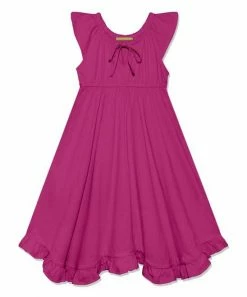 Hot Sale 🛒 Simply Millie By Millie Loves Lily Rose Violet Ruffle-Hem Angel-Sleeve 👗 Dress - Toddler & 👧 Girls For Kids 💯