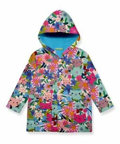 Budget 😉 Millie Loves Lily Mint Kitten Floral Pocket Hooded Raincoat - Toddler & 👧 Girls For Kids 👍